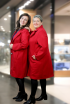 Klasický kabát pre moletky na prechodné obdobie - červený